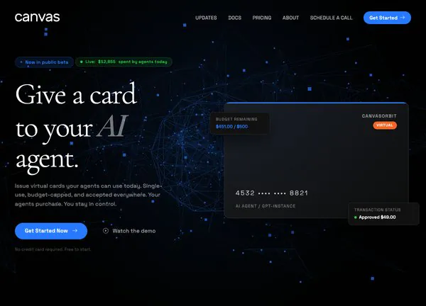 AI Payments demo home page