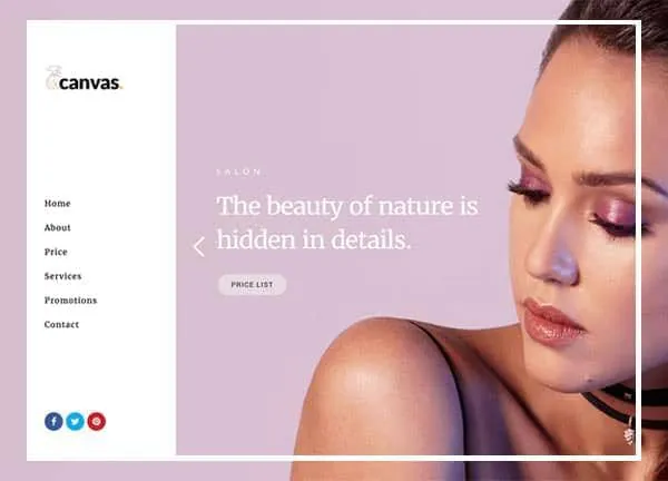 Beauty Salon demo home page
