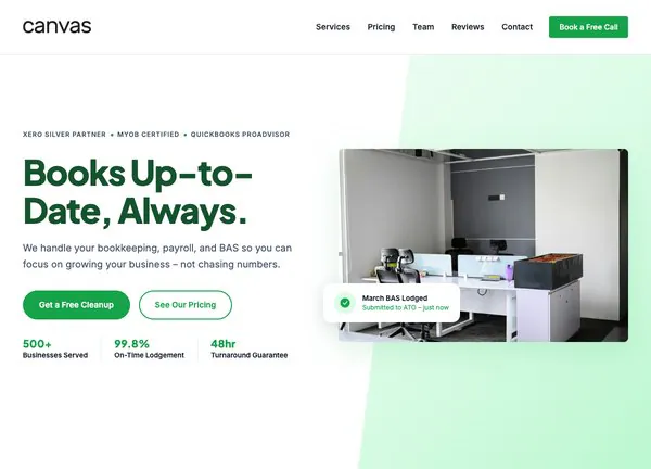 Bookkeeping demo home page