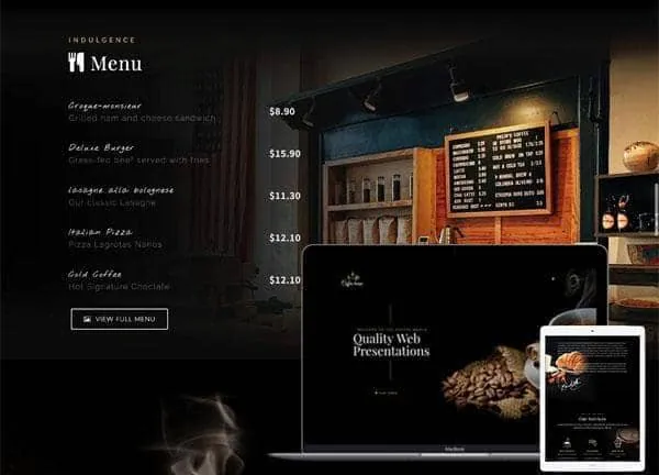 Cafe demo home page