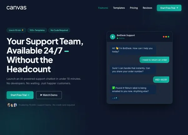 Chatbot demo home page