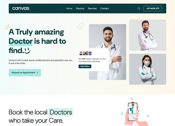 Doctors demo home page