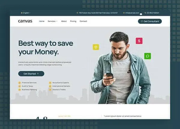 Finance demo home page