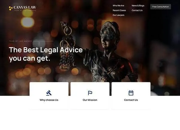 Law firm WordPress theme: the Law Agency demo home page