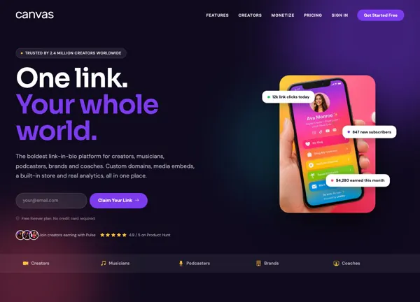 CanvasPulse demo home page