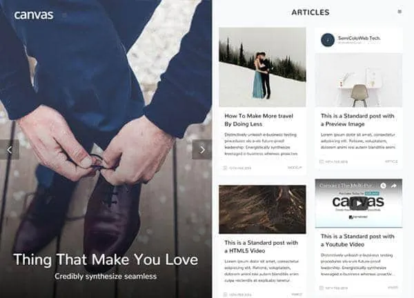 Modern Blog demo home page