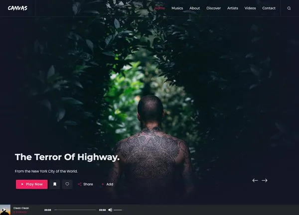 Music demo home page