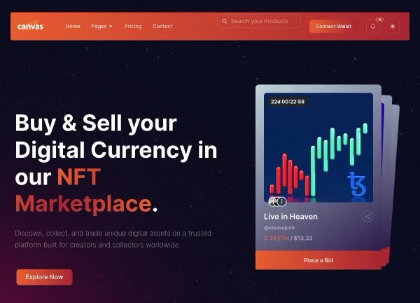 NFT Marketplace demo home page
