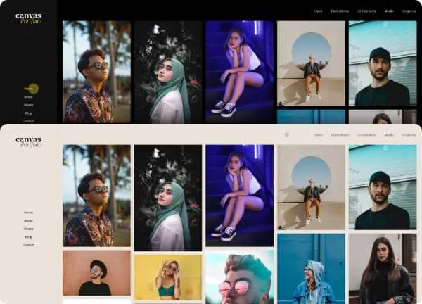 Portfolio and personal WordPress theme: the Portfolio demo home page