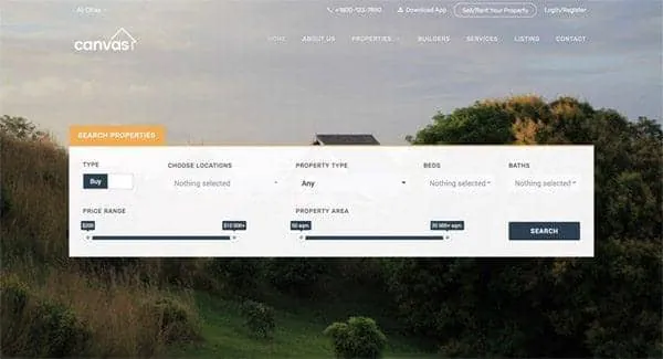 Real estate WordPress theme: the Real Estate demo home page