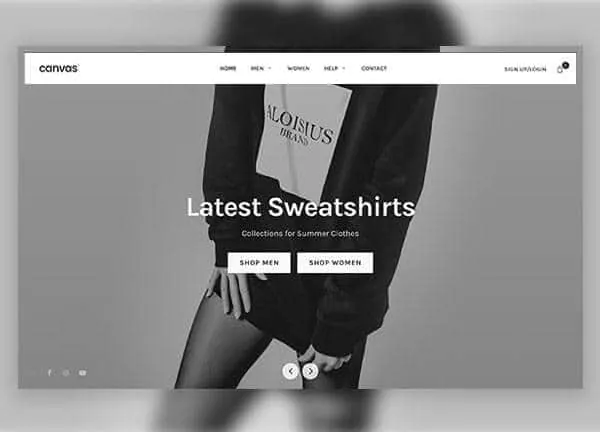 Online store WordPress theme: the Clothing Store demo home page