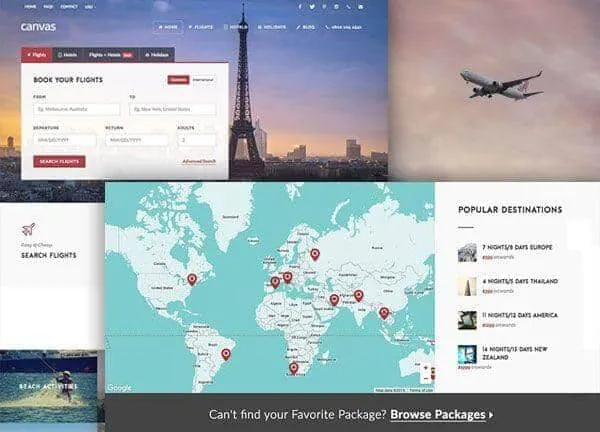 Travel demo home page