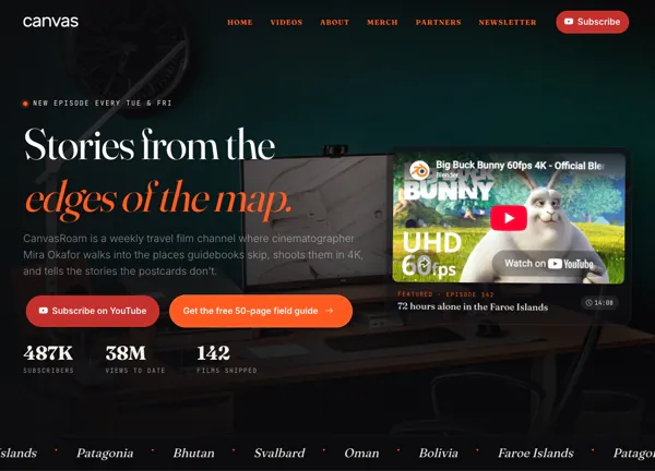 CanvasRoam demo home page