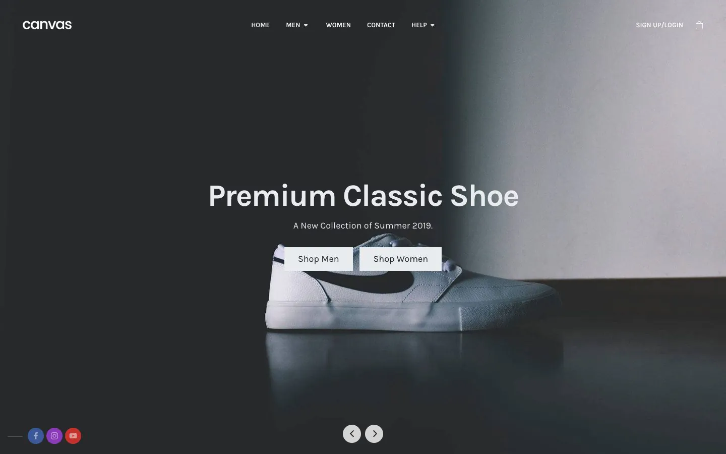 The Clothing Store demo home page as a shopper sees it, with the full-screen slider and the cart in the header