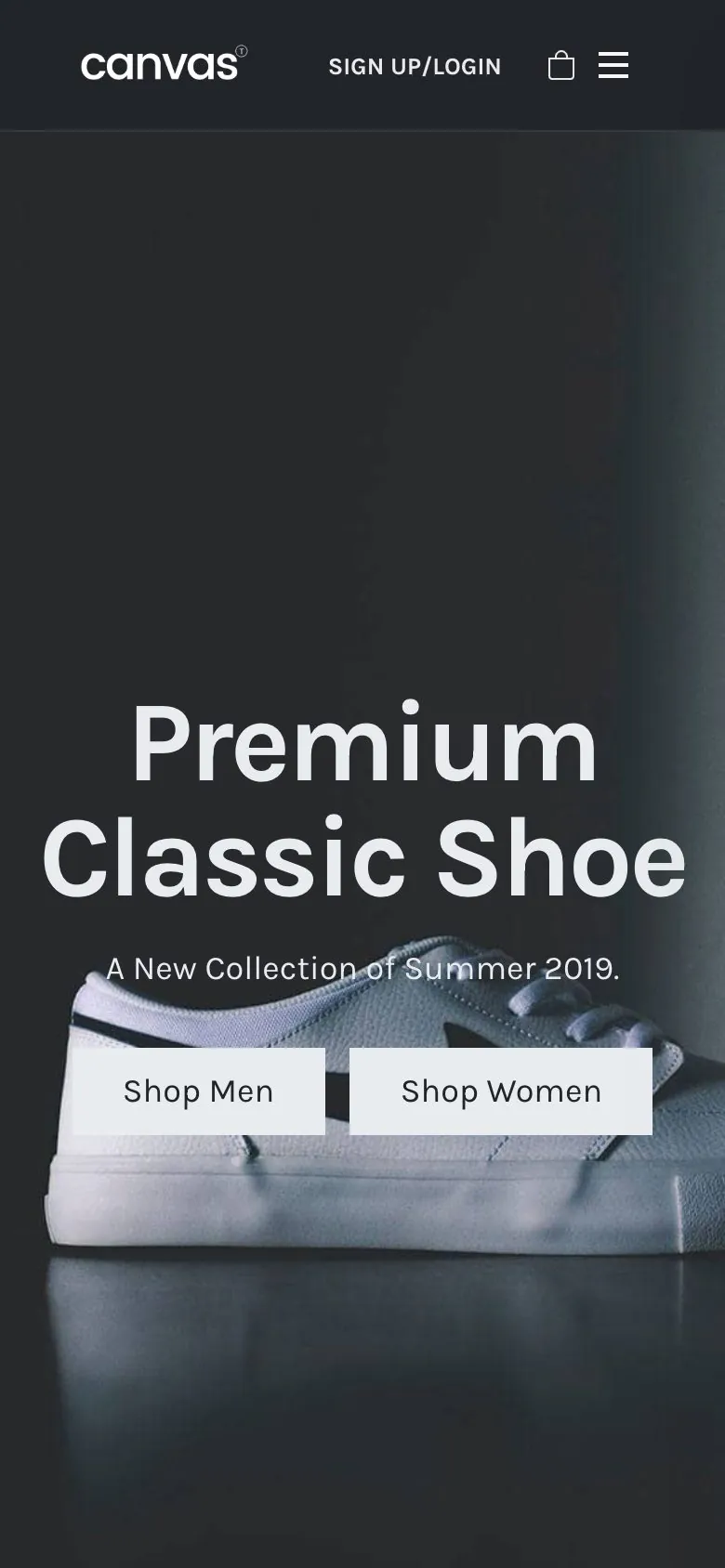 The Clothing Store demo home page on a phone, with the full screen slider and the header cart