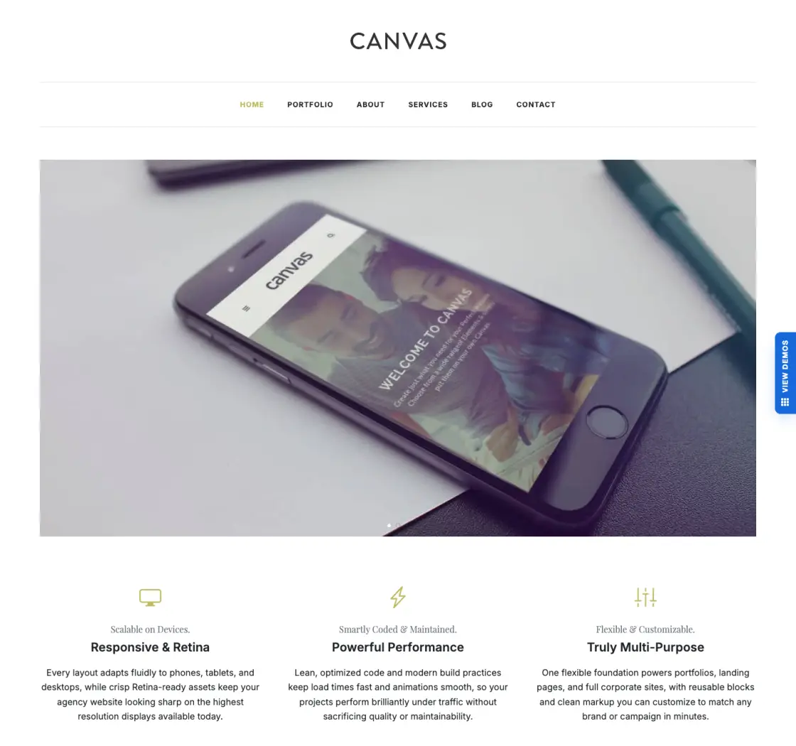 The Agency demo home page